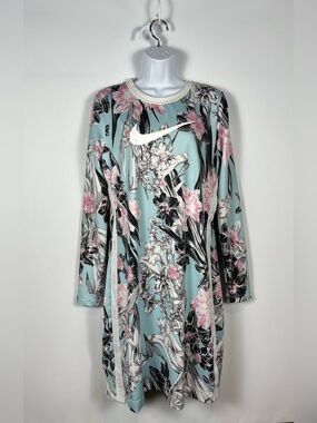 Nike Sportswear Women's Hyper Femme Long Sleeve Floral Dress Size XL